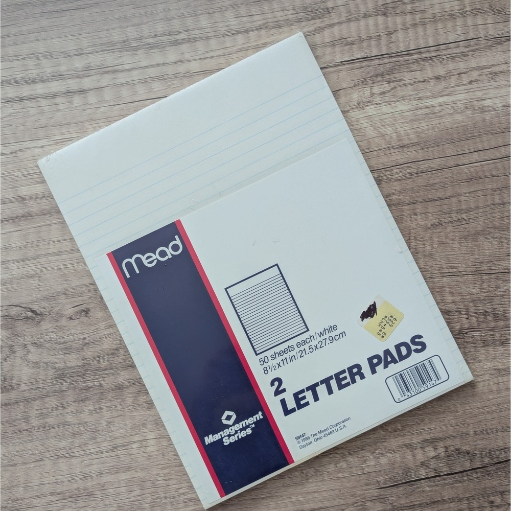 Vintage Mead Refill 2 Letter Pads 8.5x11 Lined Management Series 59147 SEALED